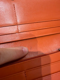 Porte-feuille Longchamp orange en cuir