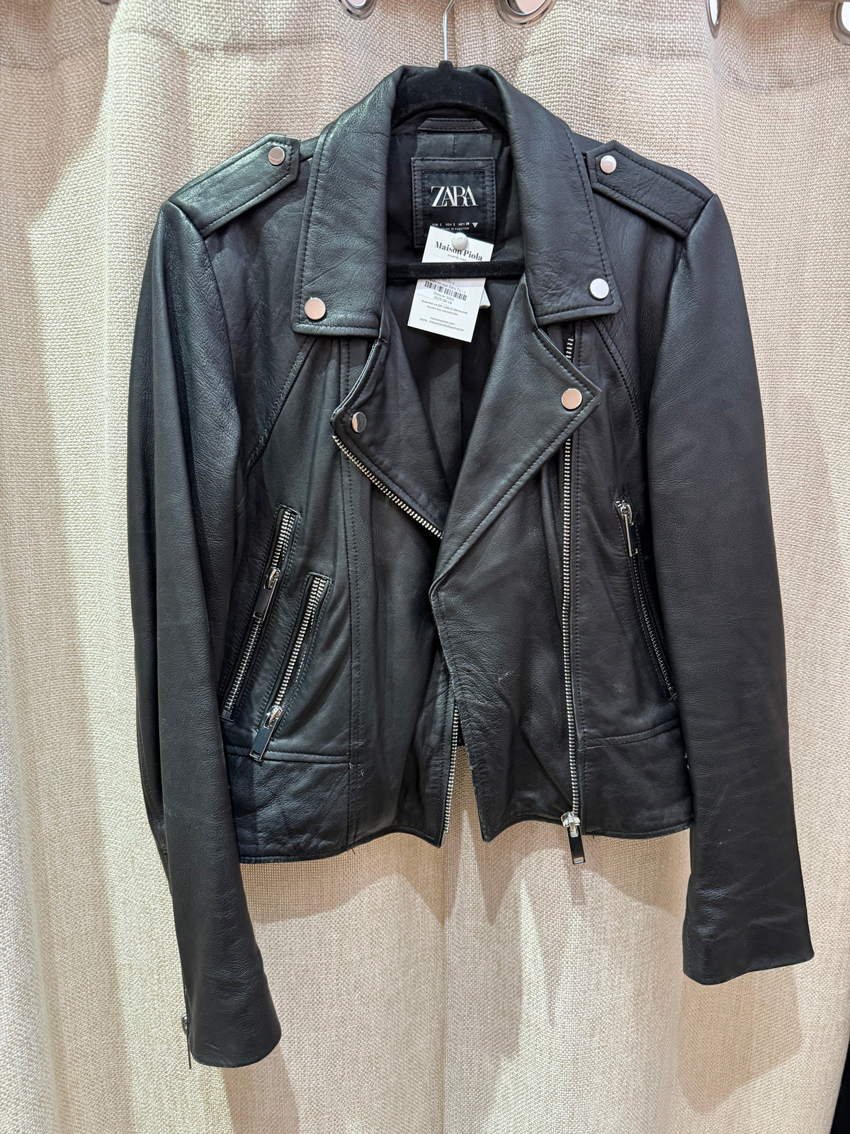 Veste en cuir Zara T.L