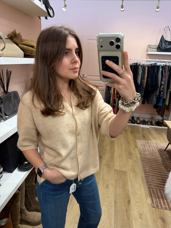 Top beige Grace & Mila, manches courtes T.L 15/10