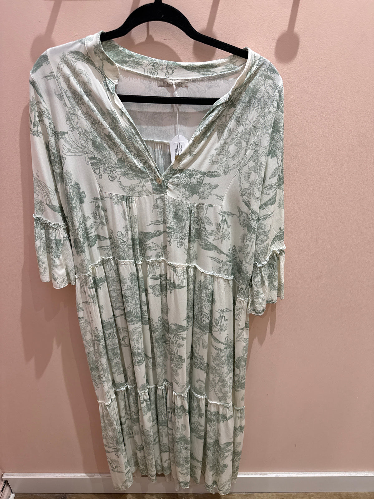 Robe blanche et verte longue New Collection T.U