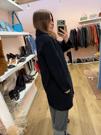 Manteau bleu nuit  Gérard Darel T.38 angora laine