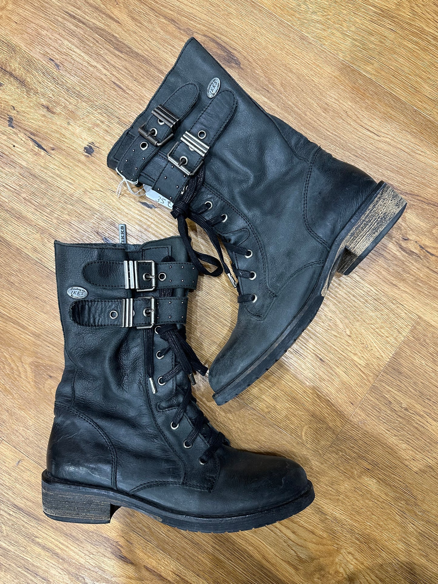 Bottines ikks cuir noir T.38