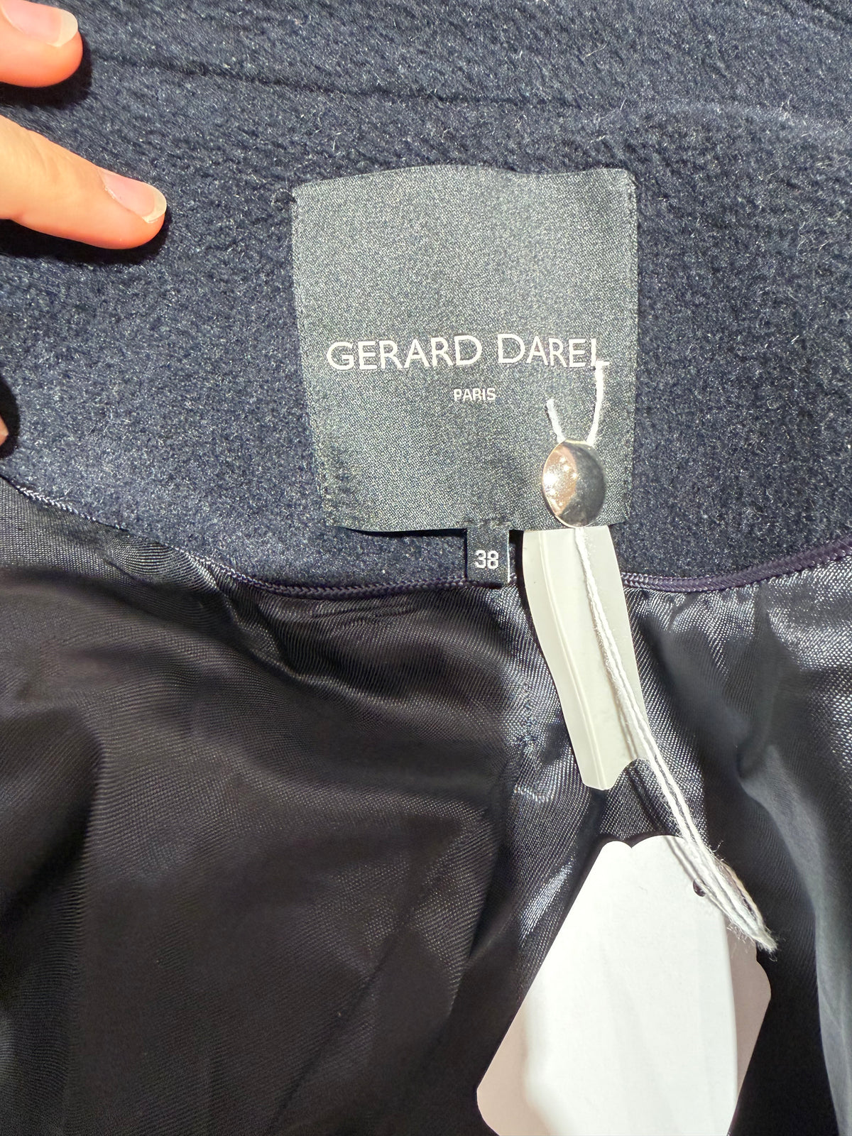 Manteau bleu nuit  Gérard Darel T.38 angora laine