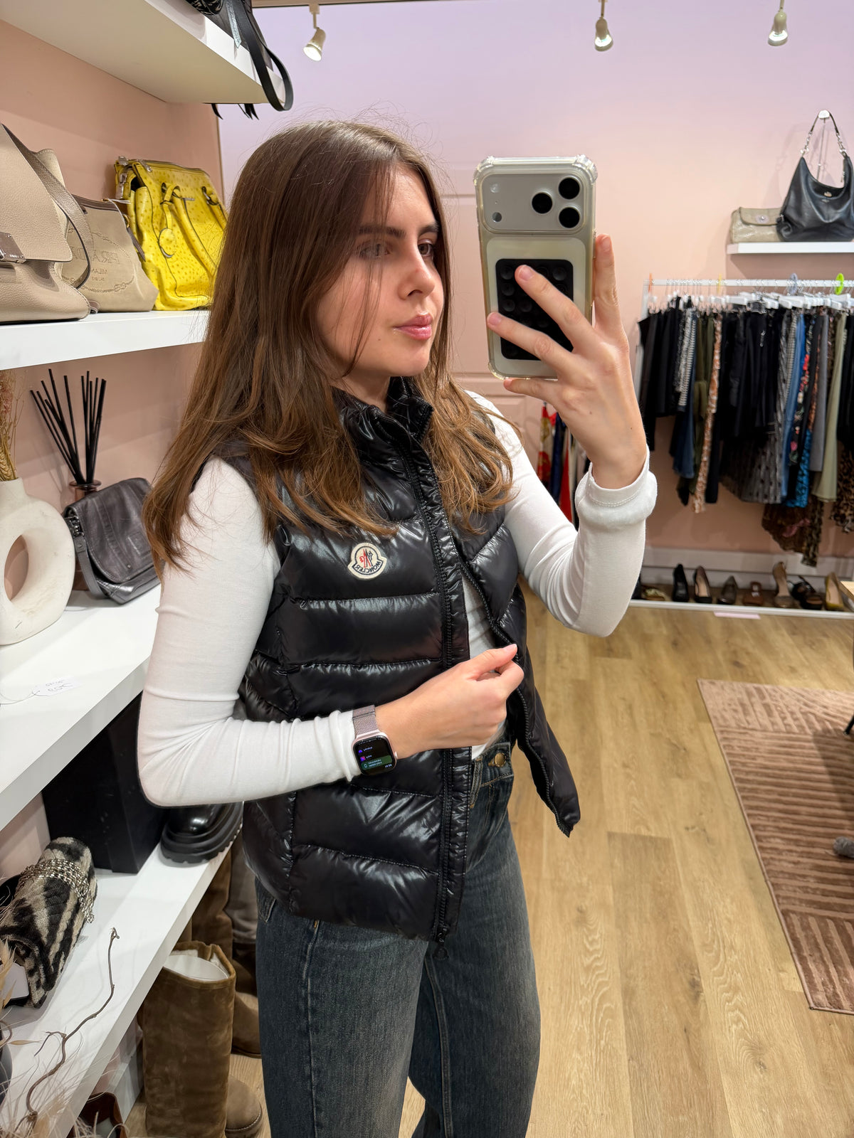 Doudoune noire sans manches Moncler - T.XS (14 ans) 19/10