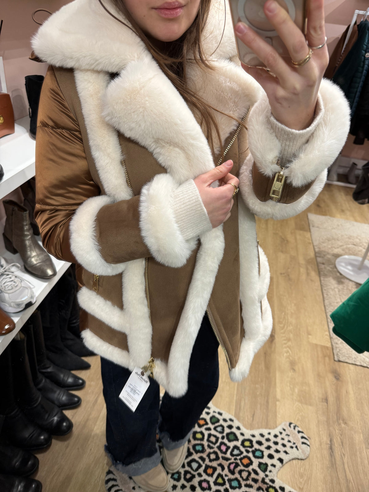 Doudoune marron et blanc Weill T.36/38