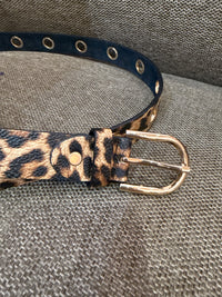 Ceinture léopard noir et doré T.90