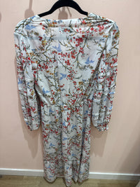 Robe longue The Kooples blanche fleurs rouges T.S 20/06