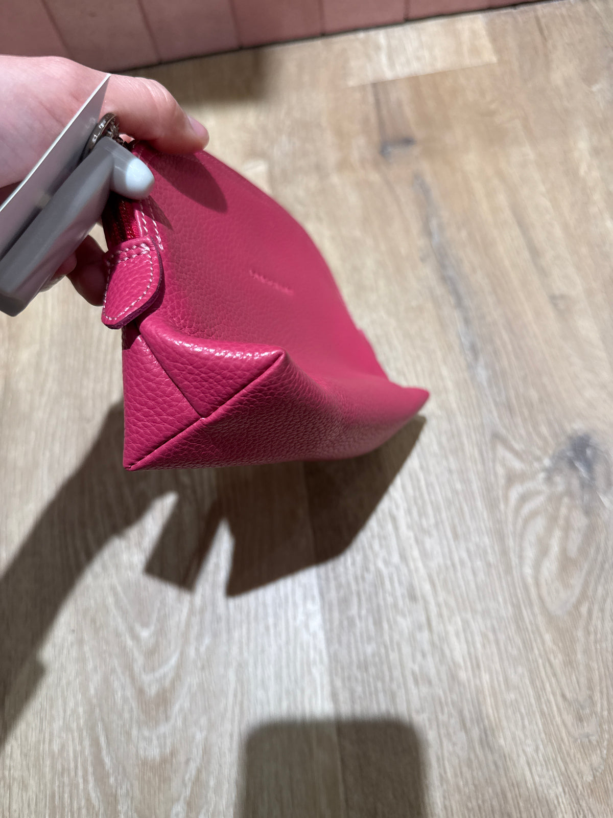 Trousse en cuir rose Longchamp