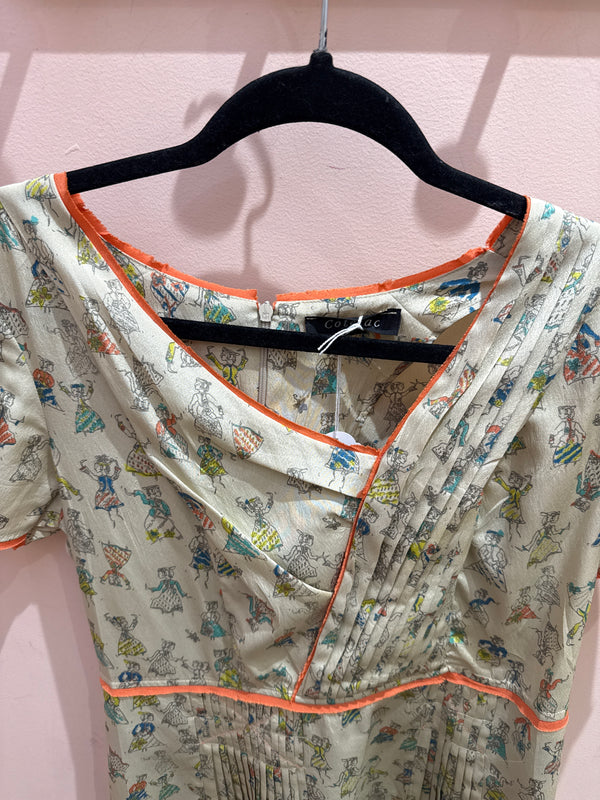 Robe beige et corail Cotélac T.S