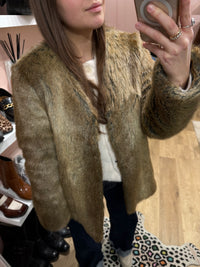 Veste fausse fourrure beige One Step T.40