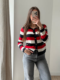 Claudie Pierlot Gilet Rouge & blanc T.S