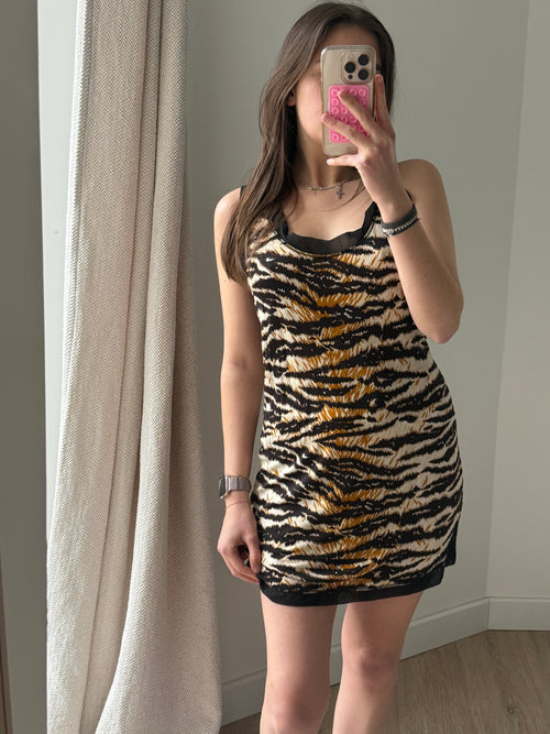 Robe Dolce & Gabbana beige marron T.S