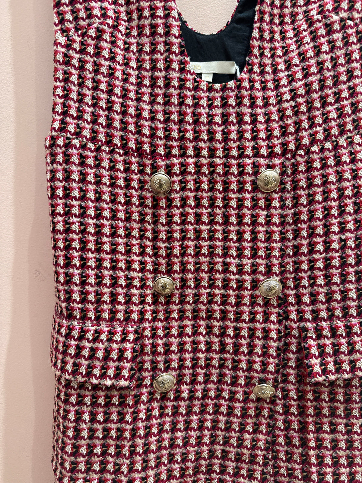 Robe rouge débardeur tweed