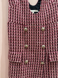 Robe rouge débardeur tweed