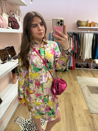 Zadig & Voltaire Robe Beige et verte Robe soie chevaux T.S/M 30/06