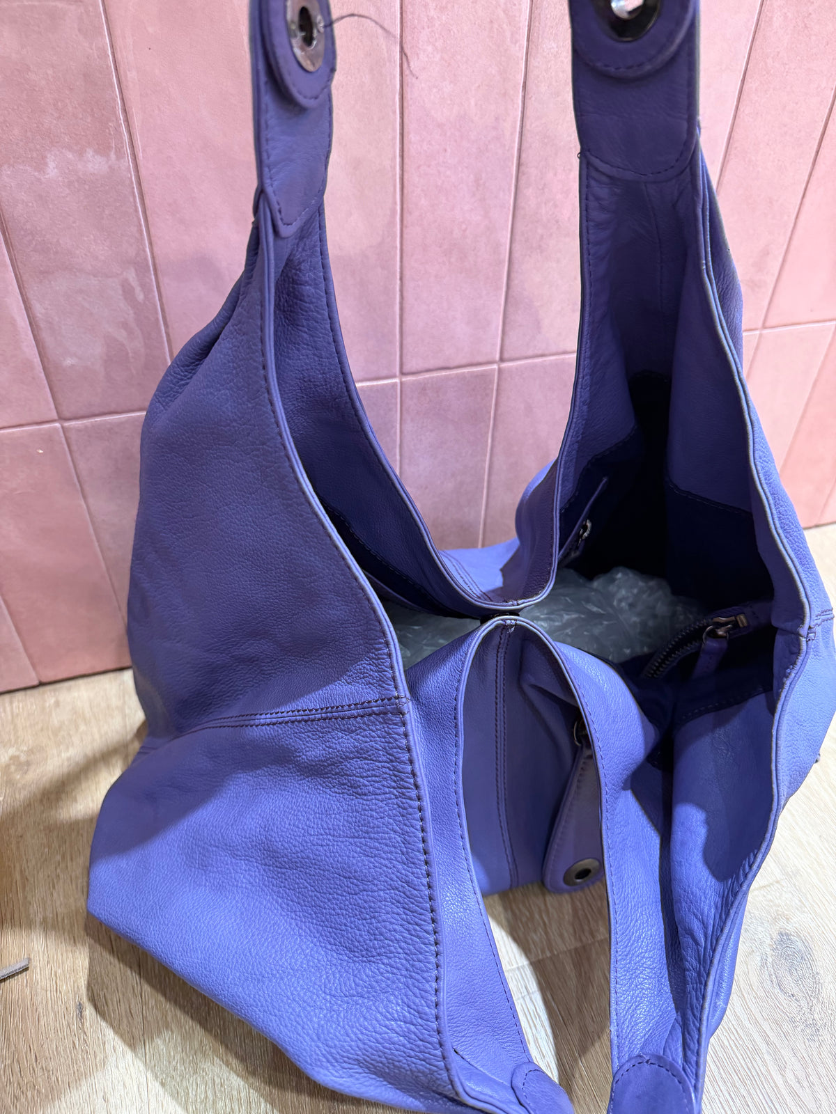 Caroll - sac violet en cuir - T.TU 16/10
