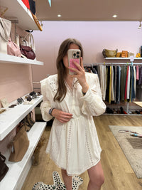 IRO Robe Blanche Robe dentelle manches longues T.L 01/07