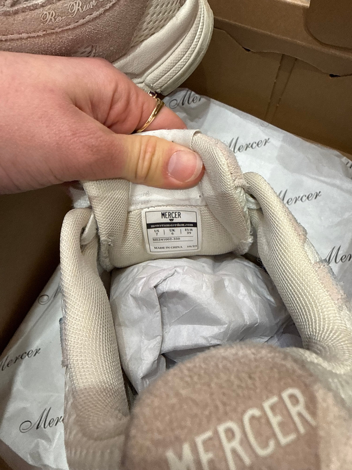 Baskets blanches et roses Mercer T.39