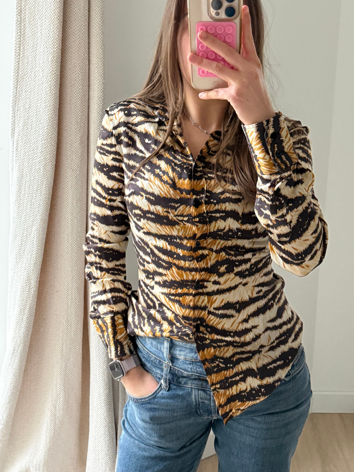 Chemise Dolce & Gabbana beige marron T.36
