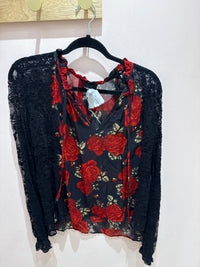 Blouse The Kooples rouge et noir T.L