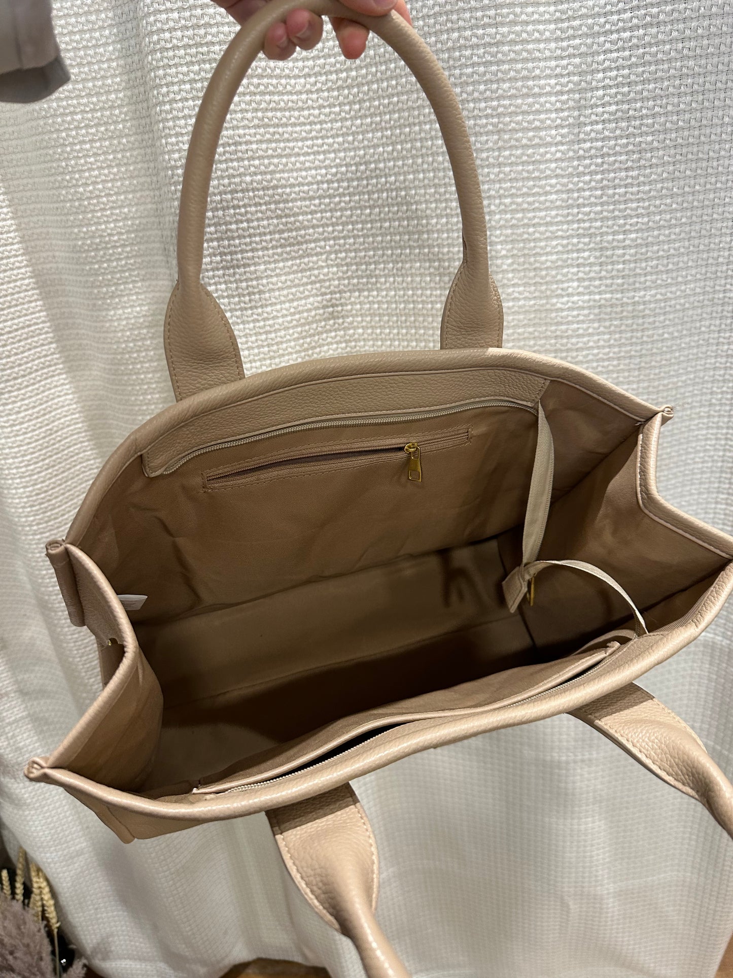 Sac inspiration beige simili cuir