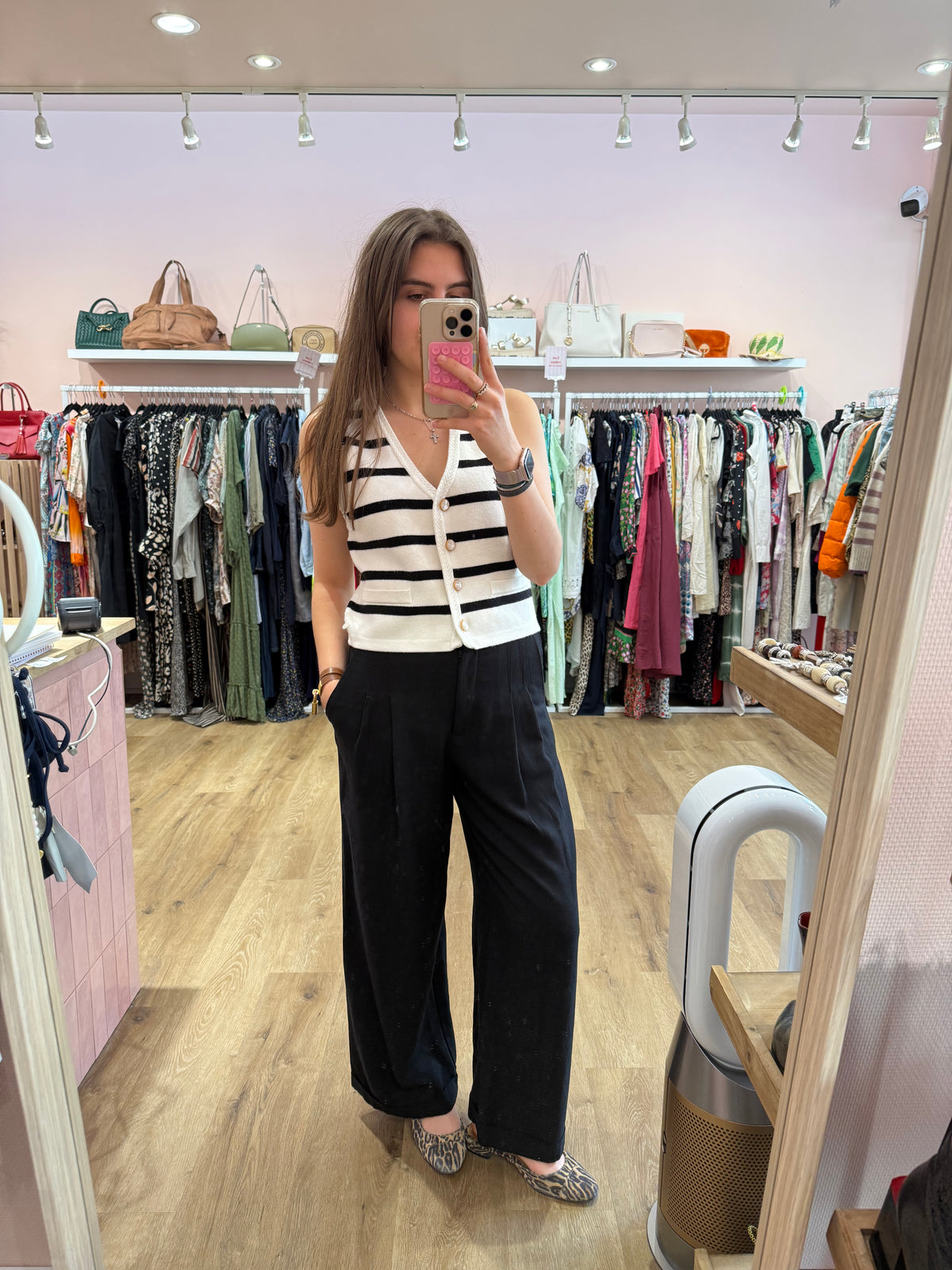 Pantalon noir satiné large Ba&sh - noir - T.S 31/05