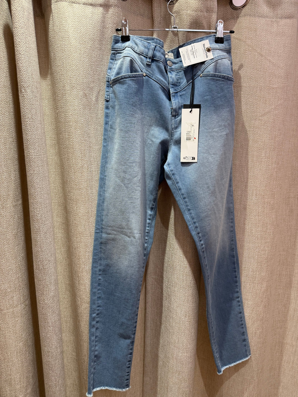 Jean bleu ciel franges IKKS T.40