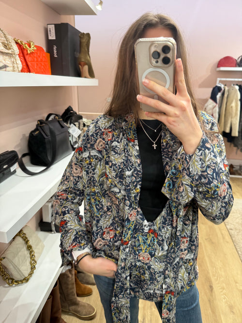 Blouse marine motif feuille Zadig & Voltaire