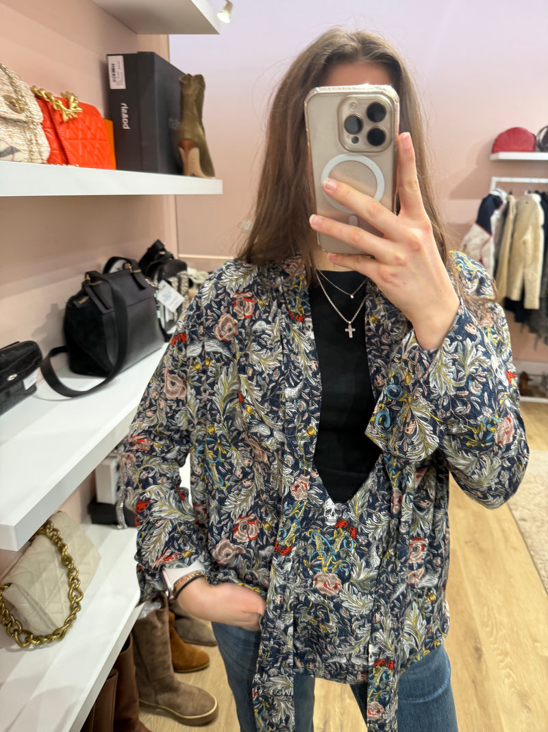 Blouse marine motif feuille Zadig & Voltaire