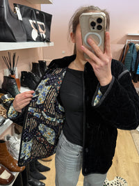 Veste courte velours noir réversible Sandro T.M