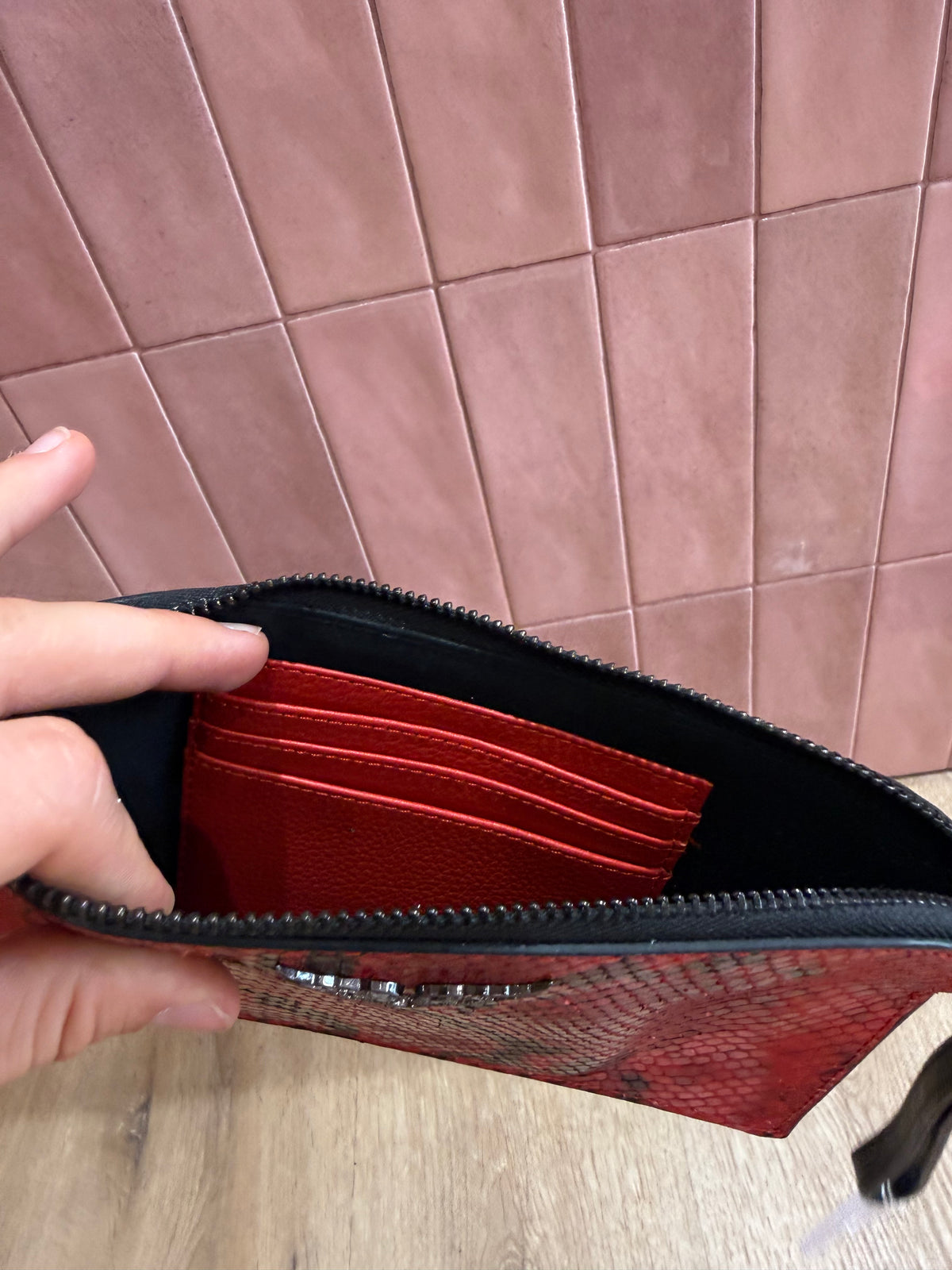 Pochette rouge en cuir Zadig & voltaire 30/06