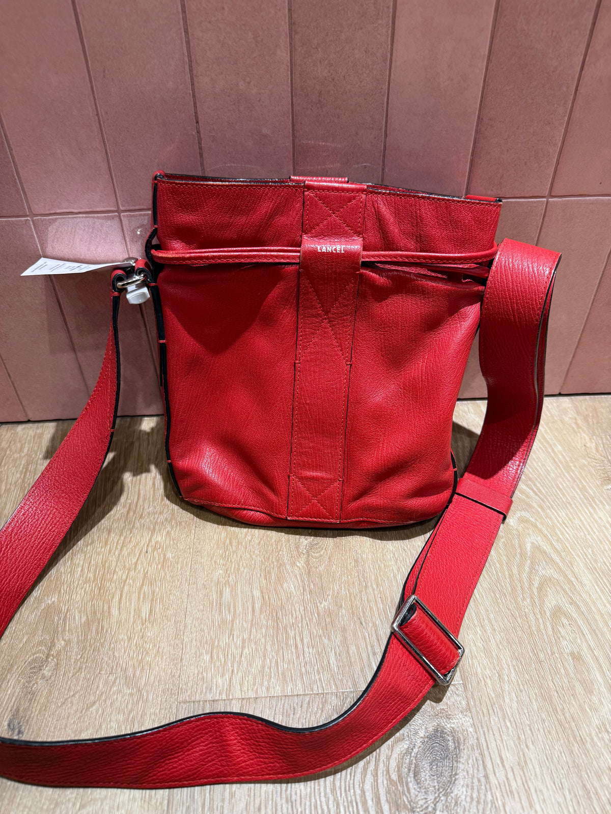 Sac Lancel rouge cuir