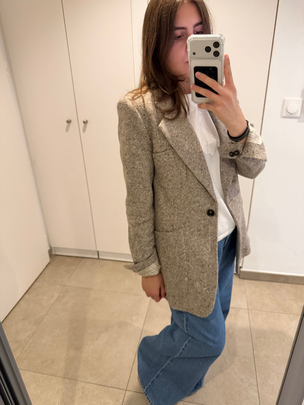 Veste blazer Vanessa Bruno T.38 beige 80% laine 17/08