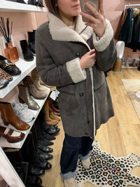 Veste en peau laine Weill grise T.40