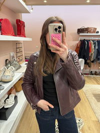 Veste en cuir Zapa T.38/40 bordeaux