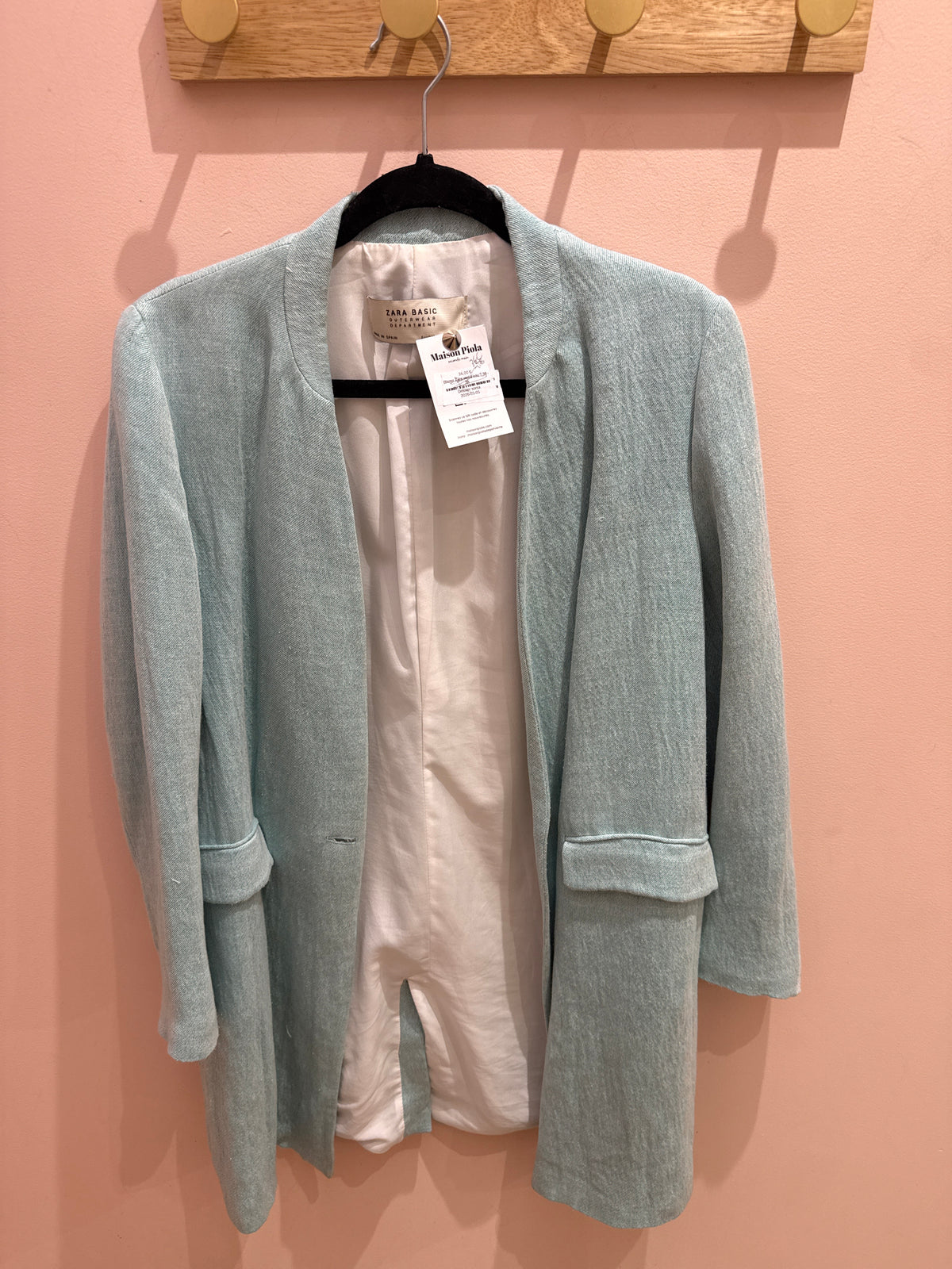 Blazer Zara vert d'eau T.38