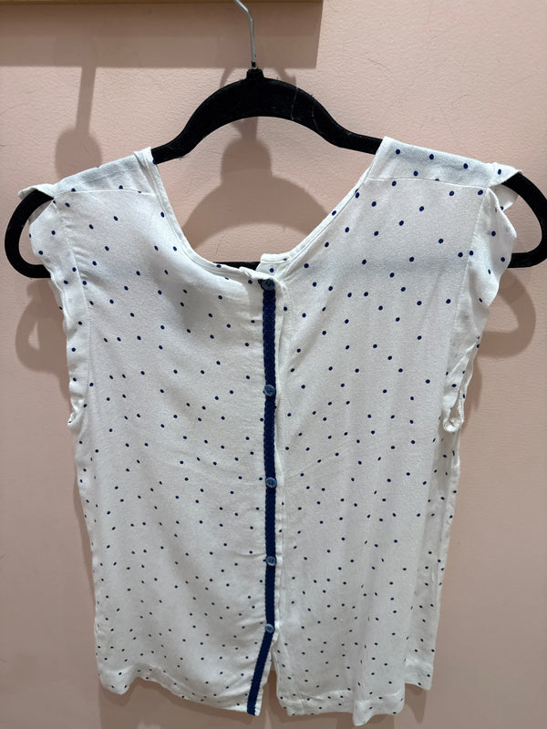 Débardeur Blanc et pois bleu marine Voodoo T.38