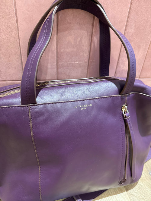 Sac violet en cuir le tanneur