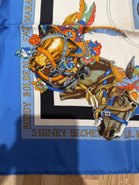 Foulard bleu Hermès 15/10