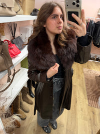 Manteau en cuir Pablo Valentino T.40 marron 10/10