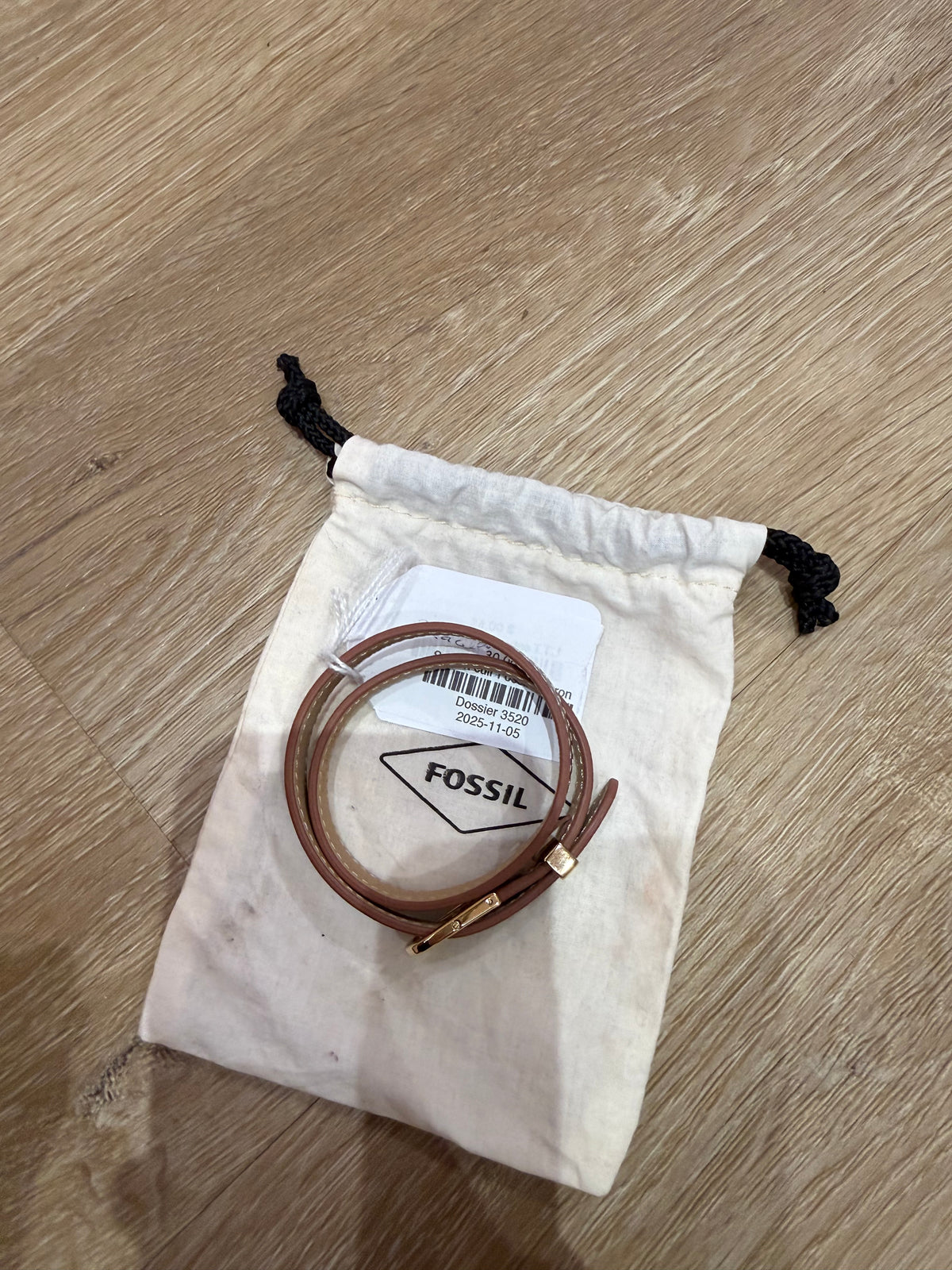 bracelet Fossil marron