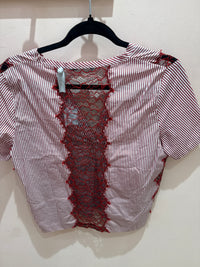 Sandro Top blanc rayures rouges T.M