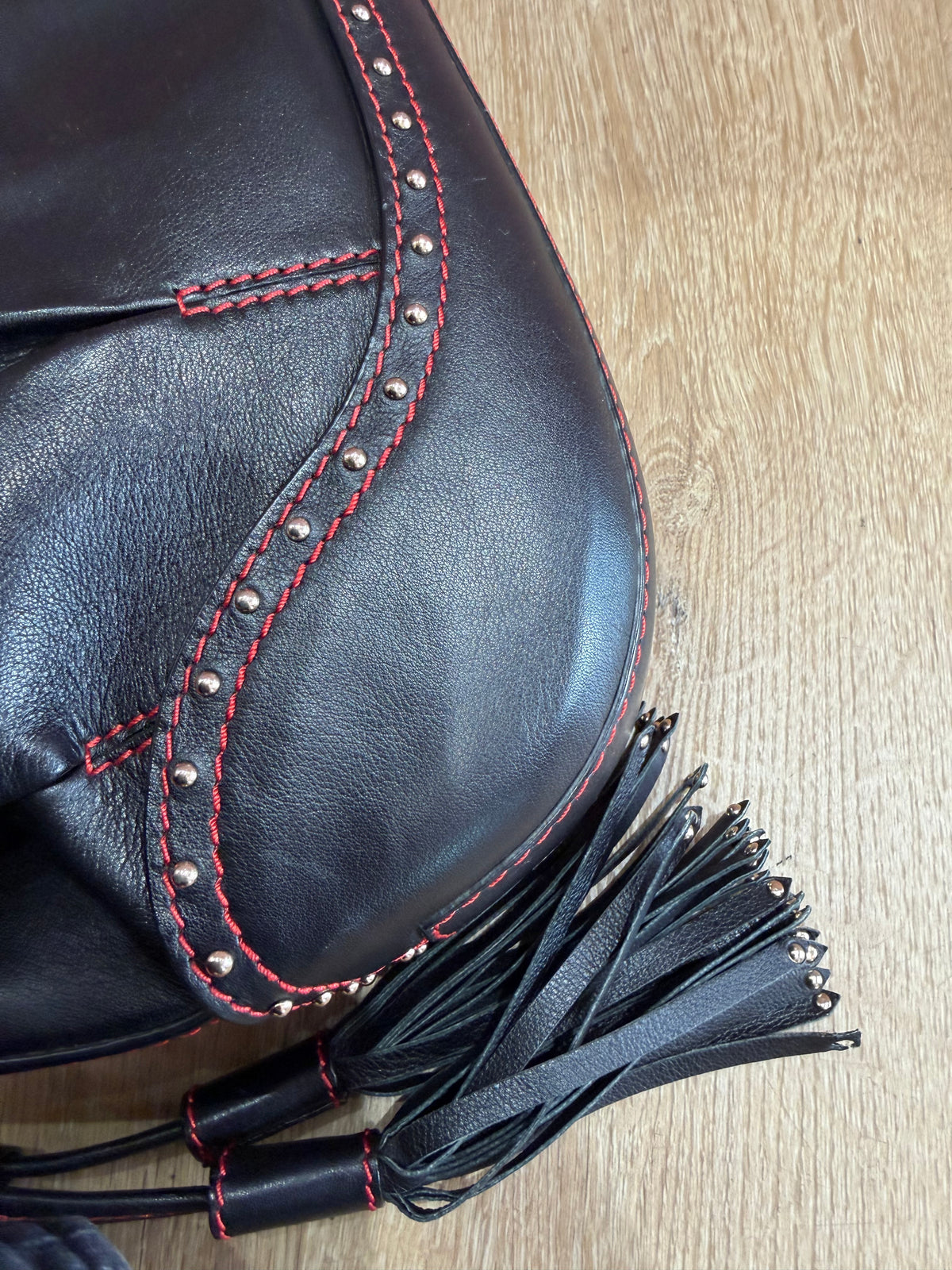 Sac baguette noir Lancel détail rouge 27/08
