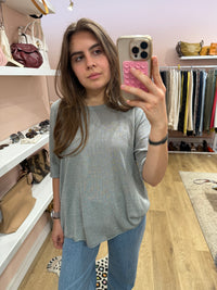 Zadig & Voltaire T-shirt Argenté T-shirt en maille argenté T.L 01/07