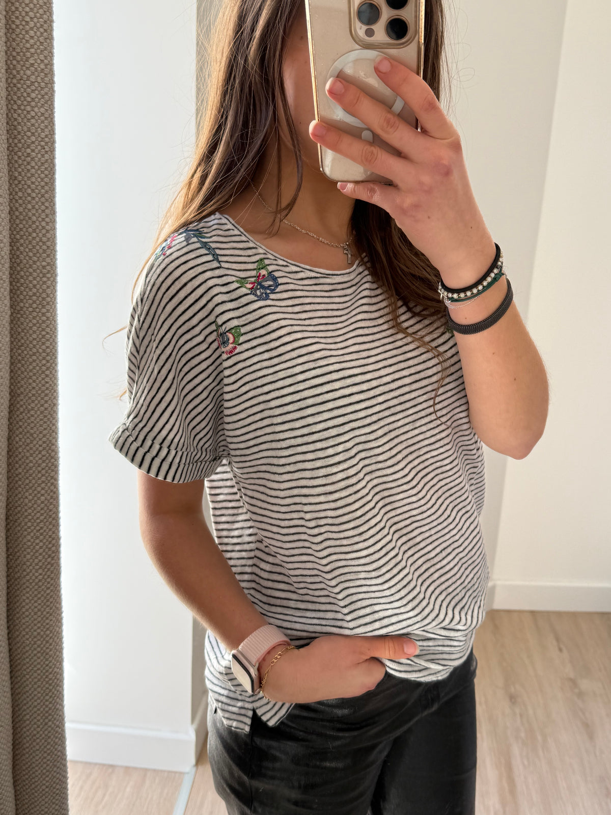 Gérard Darel - T-shirt blanc rayures - T.XL