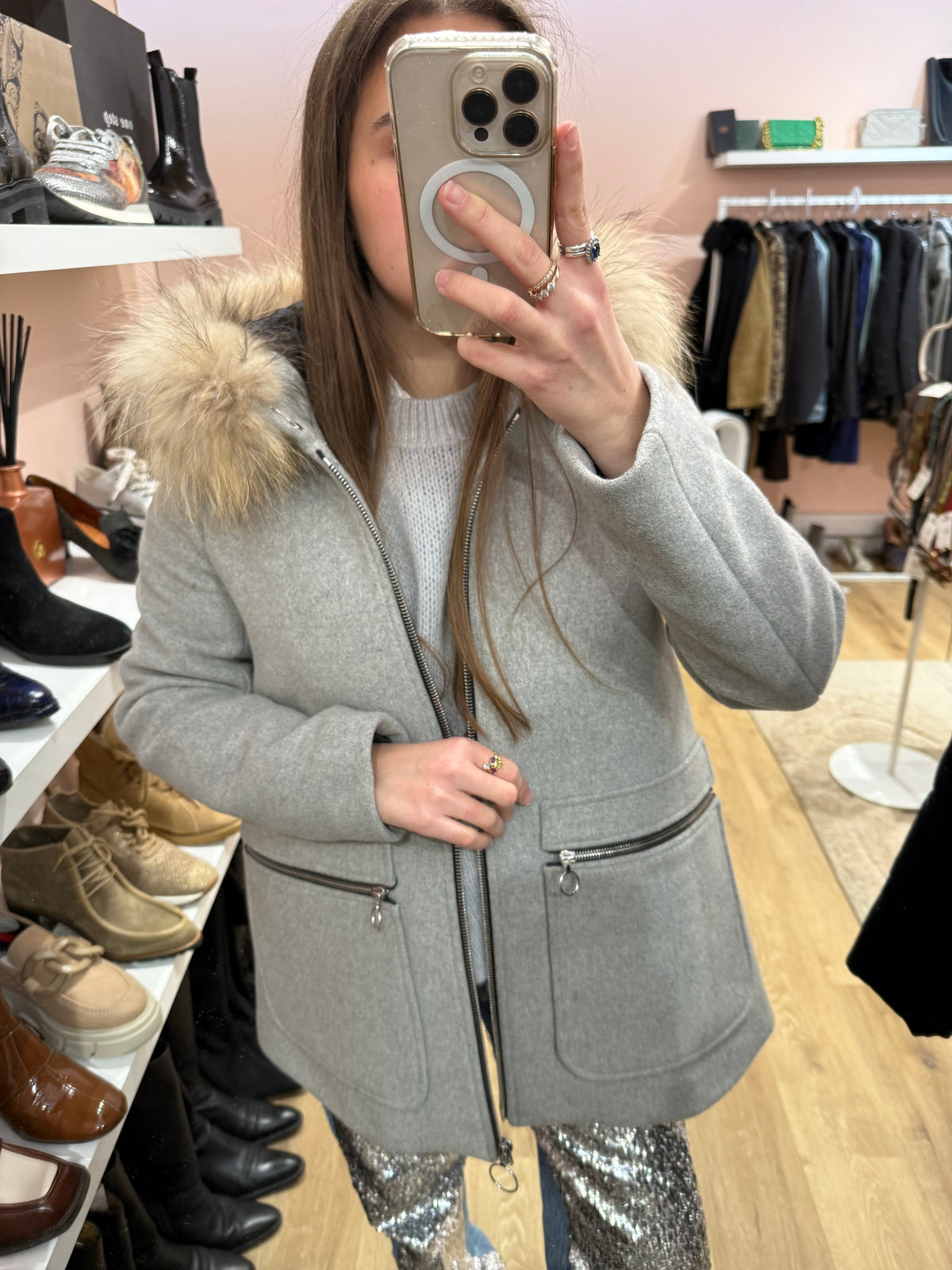 Manteau gris Maje taille 36