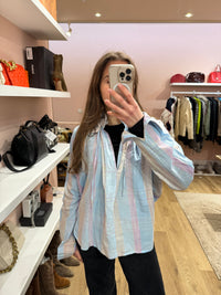 Chemise carreaux bleu rose Laurence Bras T. M