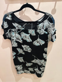 One Step - Robe manches courtes Noir et vert - T.M