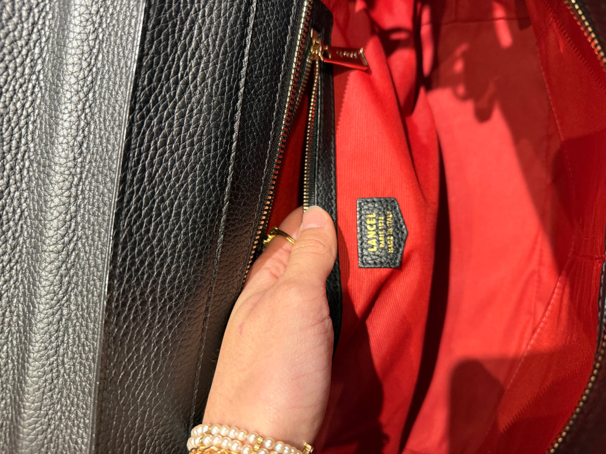 Sac en cuir Lancel noir