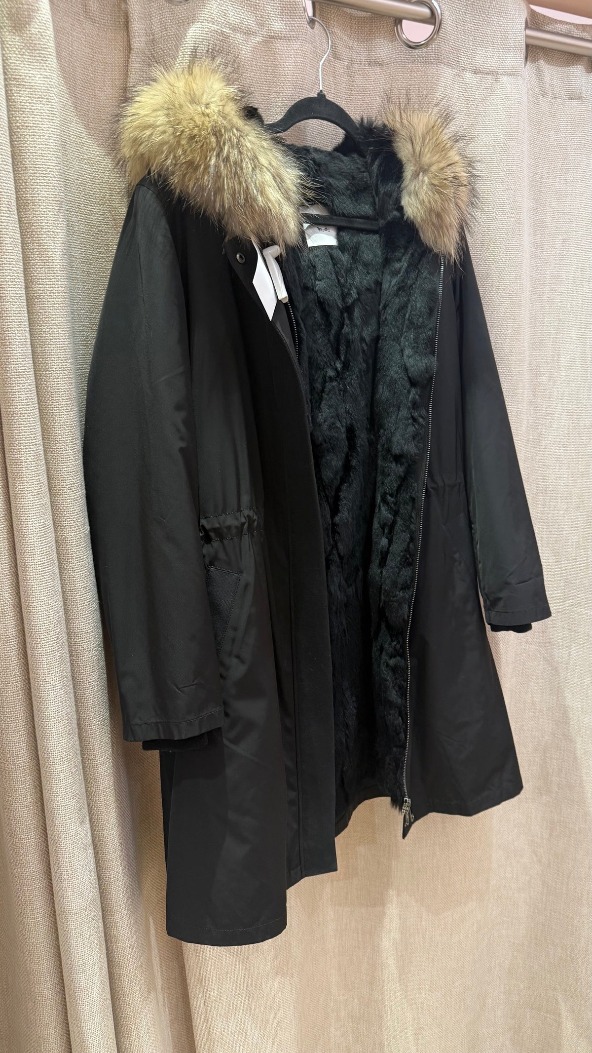 doudoune noire doublure lapin weill Taille XL